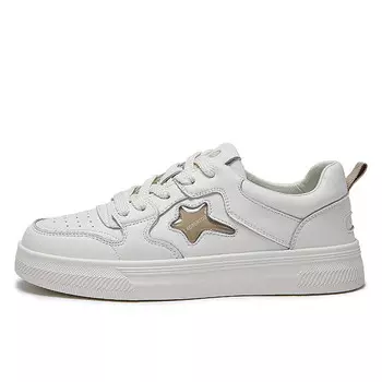 Кеды, скейтборд обувь женская высокая Laorentou, бежевый/черный