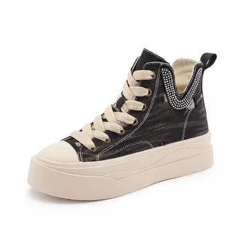 Кеды, скейтборд обувь женская высокая Milan Love Song, цвет Starlight gold