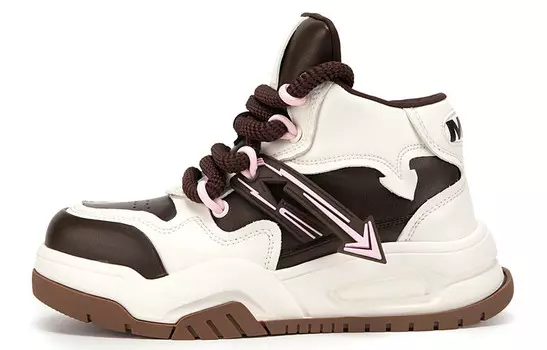 Кеды, скейтборд обувь женская высокая Mio, белый/черный