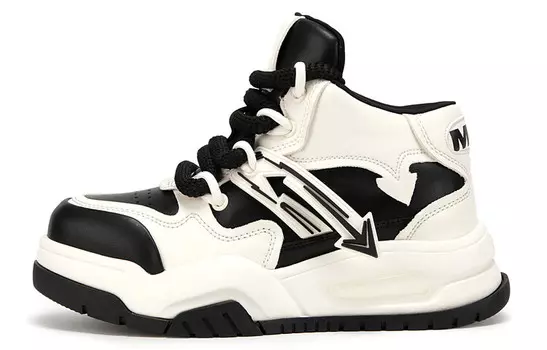 Кеды, скейтборд обувь женская высокая Mio, цвет White/Coffee