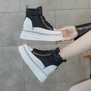 Кеды, скейтборд обувь женская высокая Nrdrofficial, черный