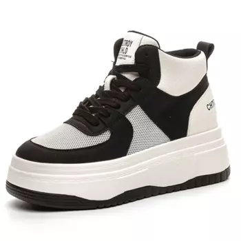 Кеды, скейтборд обувь женская высокая Nrdrofficial, цвет White mesh