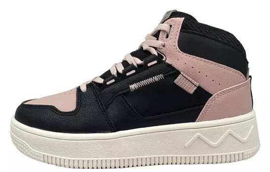 Кеды, скейтборд обувь женская высокая Obsidian черный/розовый Rose 361°