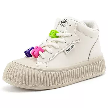 Кеды, скейтборд обувь женская высокая Oms, цвет Ivory White