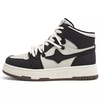 Кеды, скейтборд обувь женская высокая Oms, серый/красный