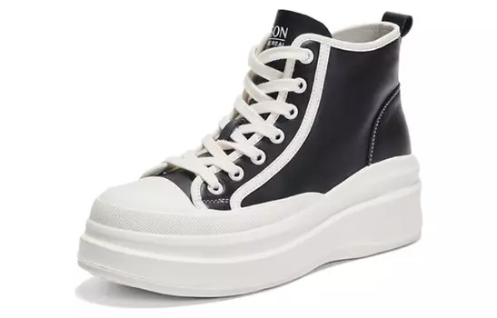 Кеды, скейтборд обувь женская высокая Pt'Son, черный