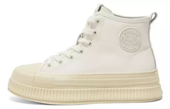 Кеды, скейтборд обувь женская высокая Pt'Son, бежевый