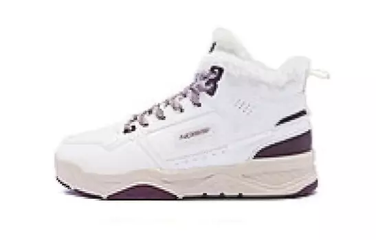 Кеды, скейтборд обувь женская высокая Qiaodan, цвет Ivory/cocoa