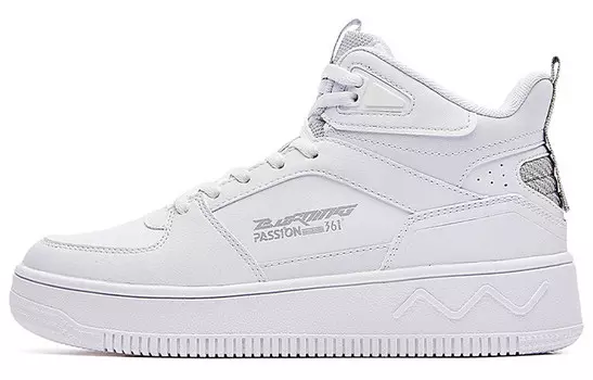 Кеды, скейтборд обувь женская высокая ярко-белый 361°