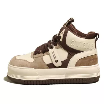 Кеды, скейтборд обувь женская высокая Teresa, цвет Coffee