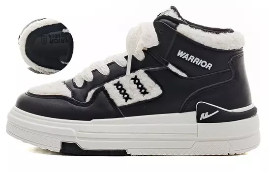 Кеды, скейтборд обувь женская высокая Warrior, цвет Black/Beige