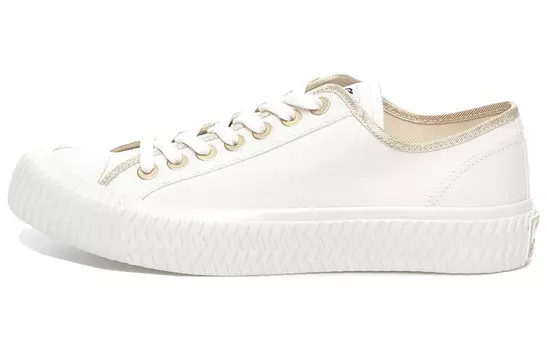 Кеды унисекс с низким верхом белые/золотые Excelsior