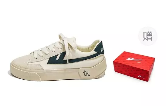 Кеды унисекс с низким верхом бежевый/темно-синий Warrior