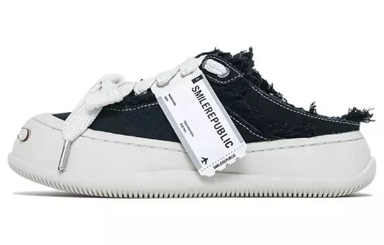 Кеды унисекс с низким верхом черного цвета Smilerepublic