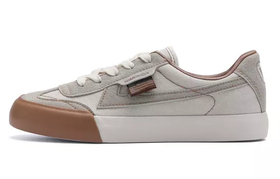 Кеды унисекс с низким верхом цвета рис/серый/коричневый Warrior