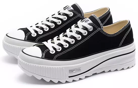 Кеды унисекс с низким верхом обсидиановые черные/белые Excelsior