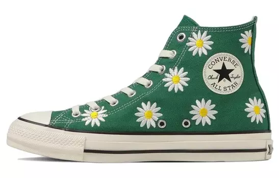 Кеды унисекс высокие зеленые/белые Converse