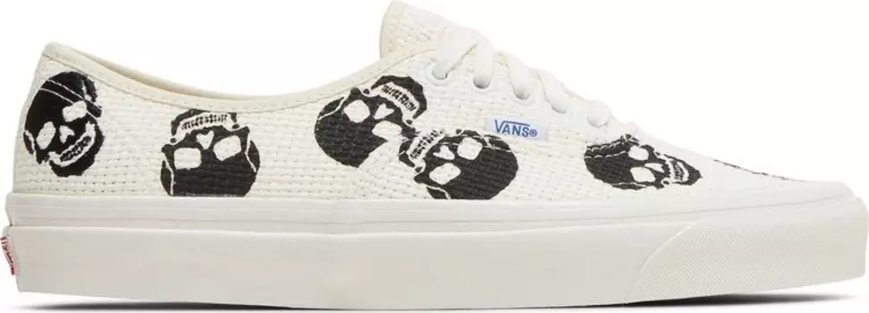 Кеды Vans Authentic 44 DX Anaheim Factory - Needlework Skull, белый