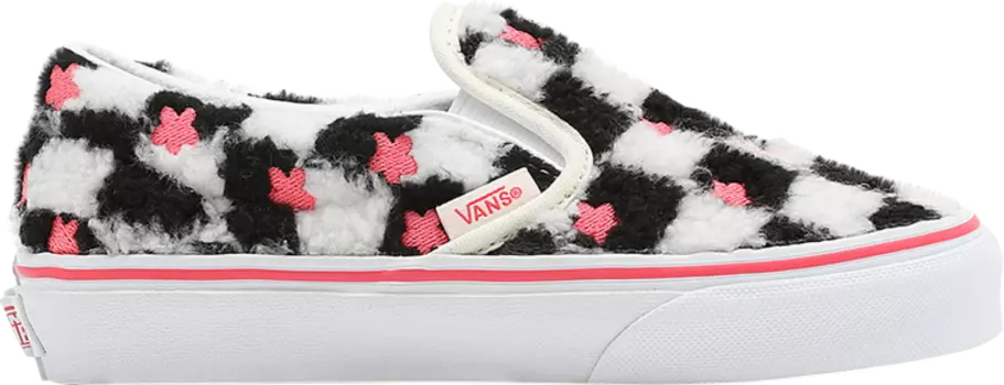 Кеды Vans Classic Slip-On Kids Sherpa Floral Checkerboard, белый