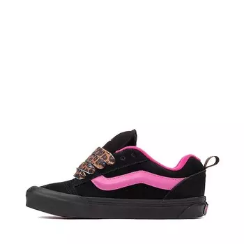 Кеды Vans Knu Skool Skate Shoe, цвет Black/Pink/Leopard