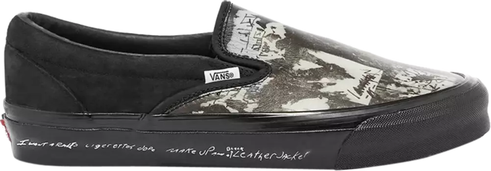 Кеды Vans Raised By Wolves x OG Classic Slip-On LX Black Wall, черный