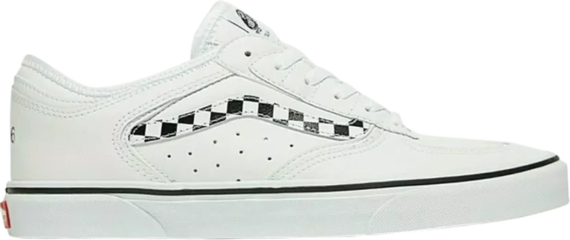 Кеды Vans Rowley Classic Checkerboard Sidestripe - White Black, белый