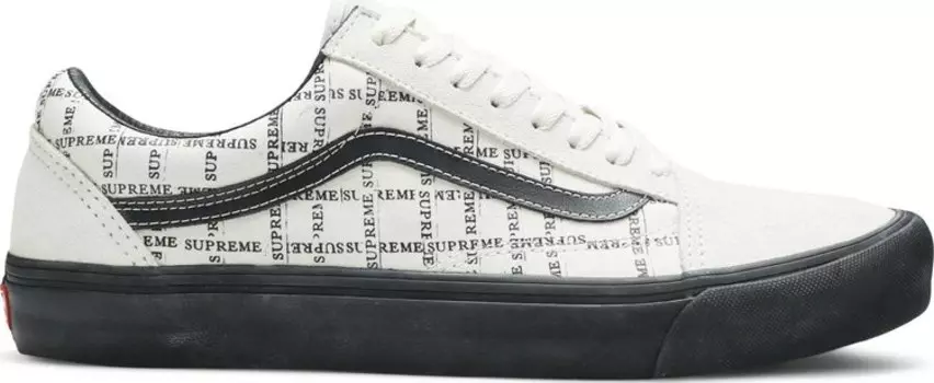 Кеды Vans Supreme x Old Skool Pro Logo Pattern - White, белый