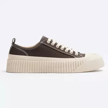 Кеды Zara Canvas, коричневый