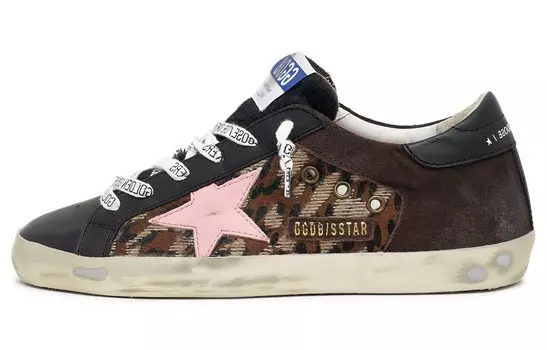 Кеды женские Golden Goose с леопардовым принтом, черный