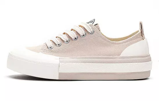 Кеды женские низкие белые/бежевые Feiyue