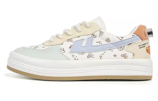 Кеды женские низкие белые/синие Warrior