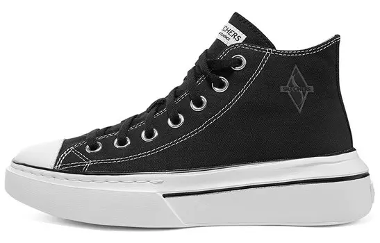 Кеды женские низкие черные и белые Skechers