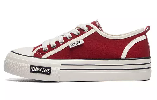 Кеды женские низкие красные/белые Renben