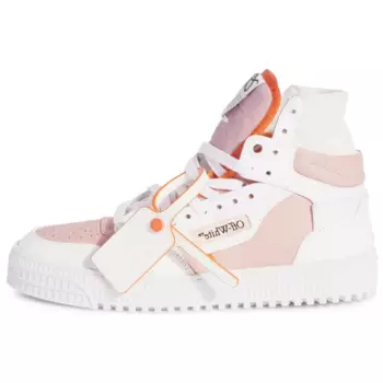 Кеды женские Off-White высокие, розовый / белый