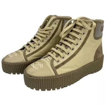 Кеды женские высокие Chanel, зеленый