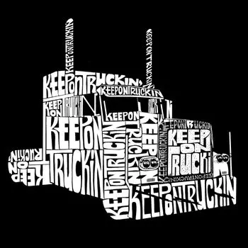 Keep On Truckin' — мужская футболка с рисунком Word Art LA Pop Art, черный