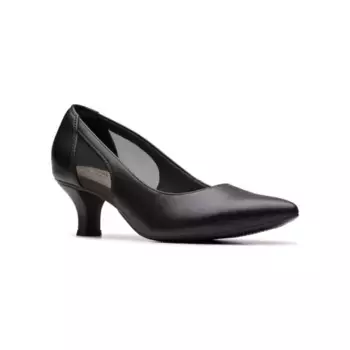 Кегли Cora женские туфли-лодочки на низком каблуке Clarks, цвет black leather