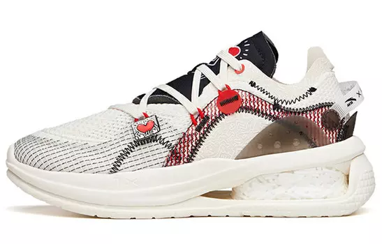 Keith Haring X ANTA Lifestyle Shoes Women's Low-top Ivory White/heat Red/black