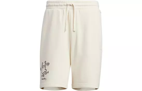Keith Haring X Повседневные шорты Мужские Off-white Adidas Neo, кремовый