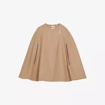 Кейп из смесовой шерсти с логотипом Valariy Ted Baker, оранжевый