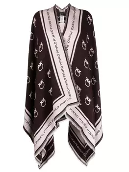Кейп с бахромой и логотипом PINKO, красный