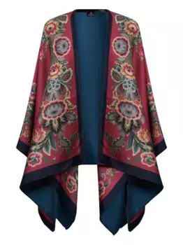 Кейп с цветочным узором ETRO, красный