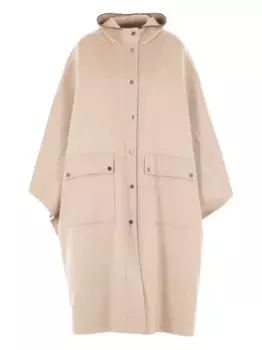 Кейп с капюшоном Brunello Cucinelli, нейтральный