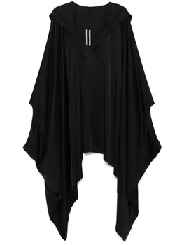Кейп с капюшоном Rick Owens, черный
