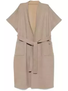 Кейп с поясом FENDI, коричневый