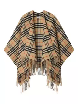 Кейп в клетку BURBERRY, нейтральный