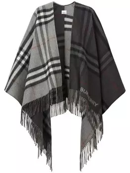 Кейп в клетку Burberry, серый