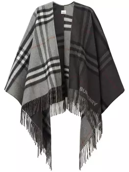 Кейп в клетку Burberry, серый