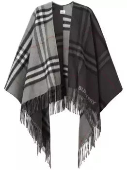 Кейп в клетку BURBERRY, серый