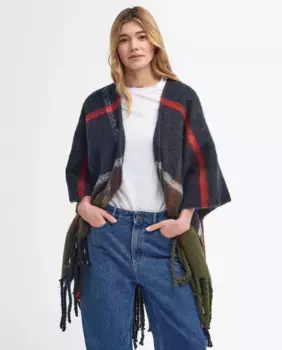 Кейп в клетку тартан темных тонов Barbour, мультиколор